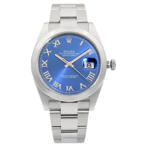 rolex datejust 36 in acciaio inox con quadrante blu giubileo